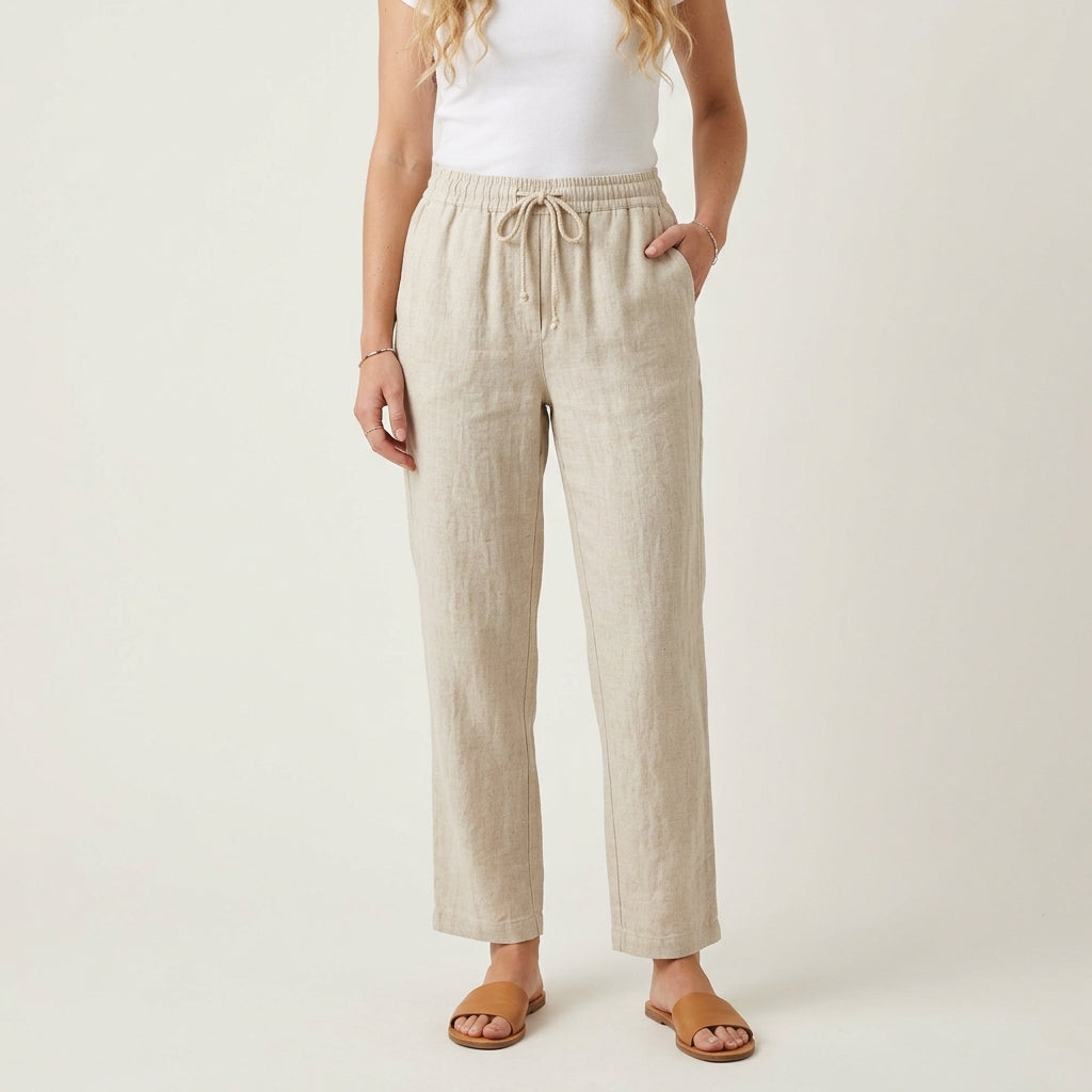 Drift Linen Drawstring Pants - Natural Linen