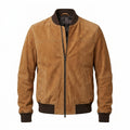 Meridian Suede Bomber - Tan