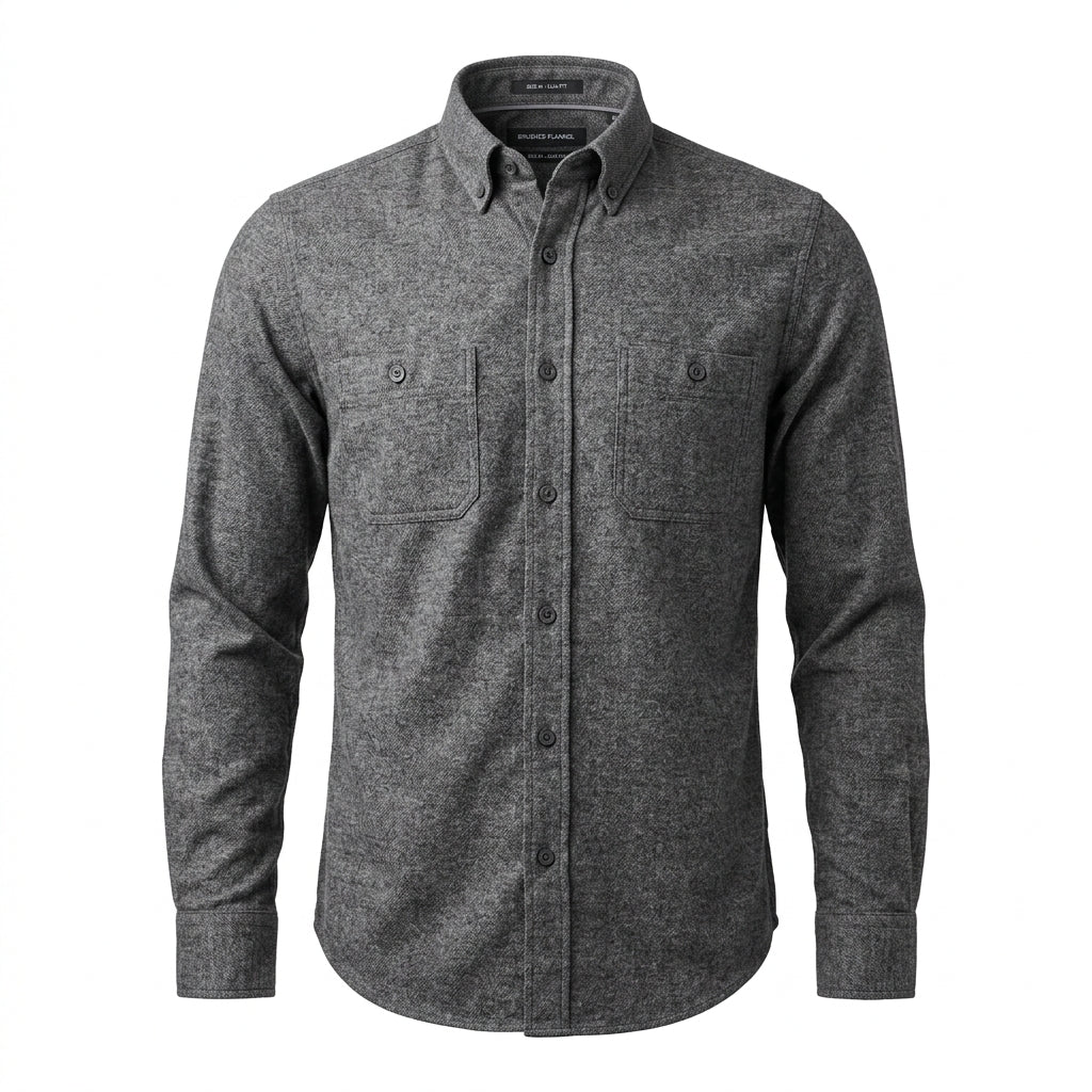 Graphite Brushed Flannel - Charcoal Heather