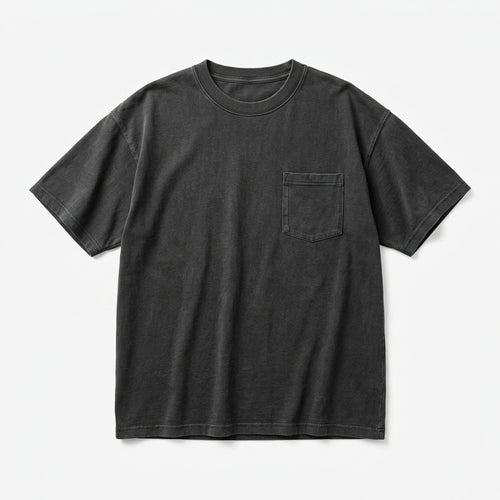 Carbon Heavyweight Pocket Tee - Washed Black