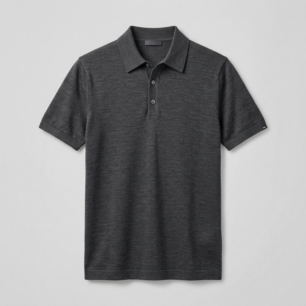 Estate Merino Polo - Charcoal