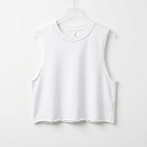 Circuit Cropped Tank - White