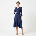 Midnight Silk Wrap Dress - Indigo