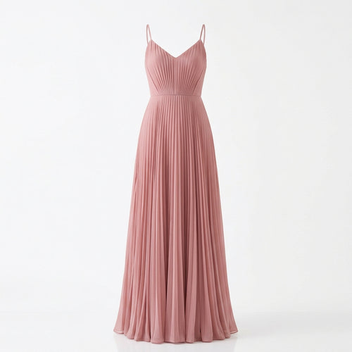 Aurora Pleated Maxi Dress - Dusty Rose