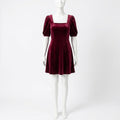Ember Velvet Mini Dress - Burgundy