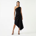 Noir Asymmetric Hem Dress - Black