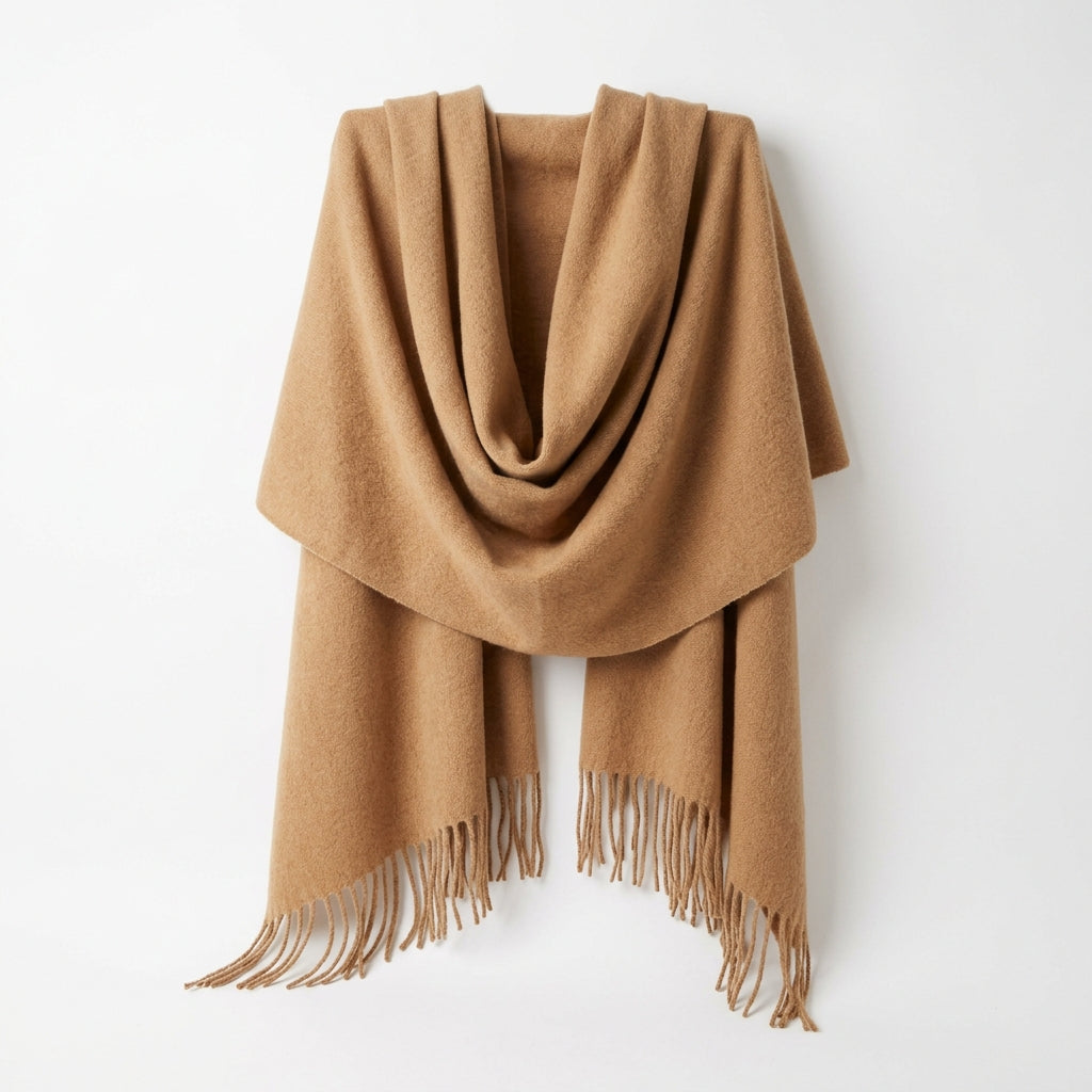 Twilight Wool-Blend Wrap - Camel