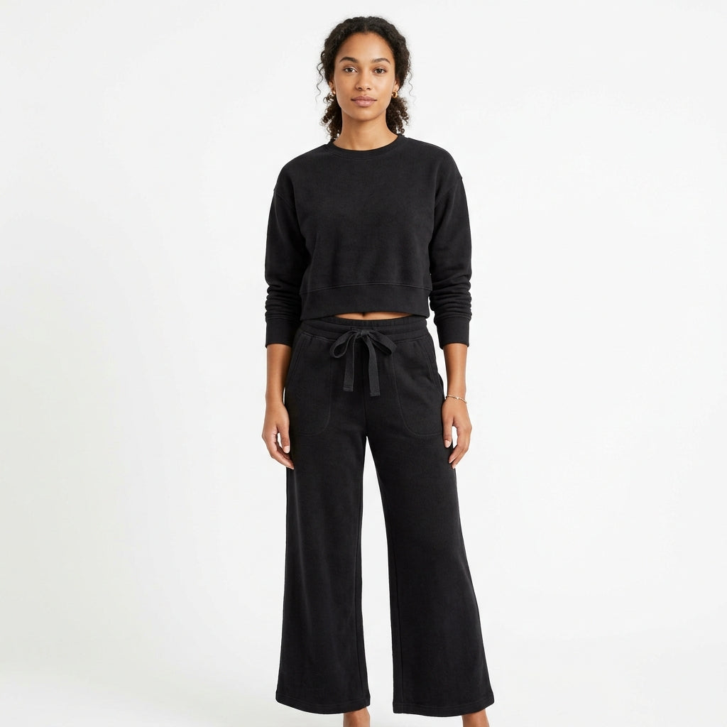 Essential Cotton Lounge Set - Black