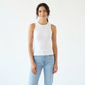Essence Ribbed Tank - White