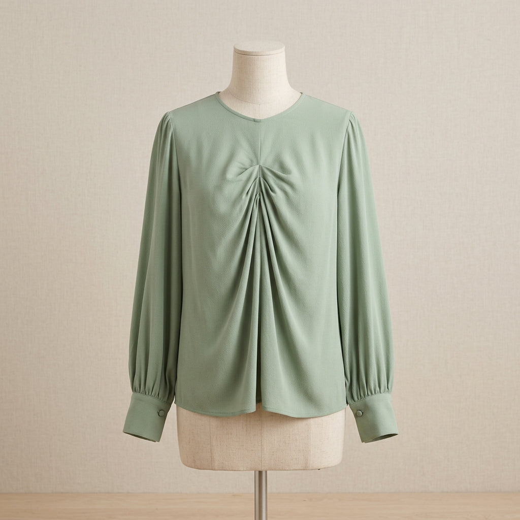 Willow Draped Blouse - Sage