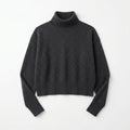 Meridian Cropped Turtleneck - Charcoal