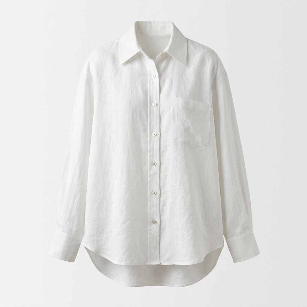 Prism Oversized Linen Shirt - White