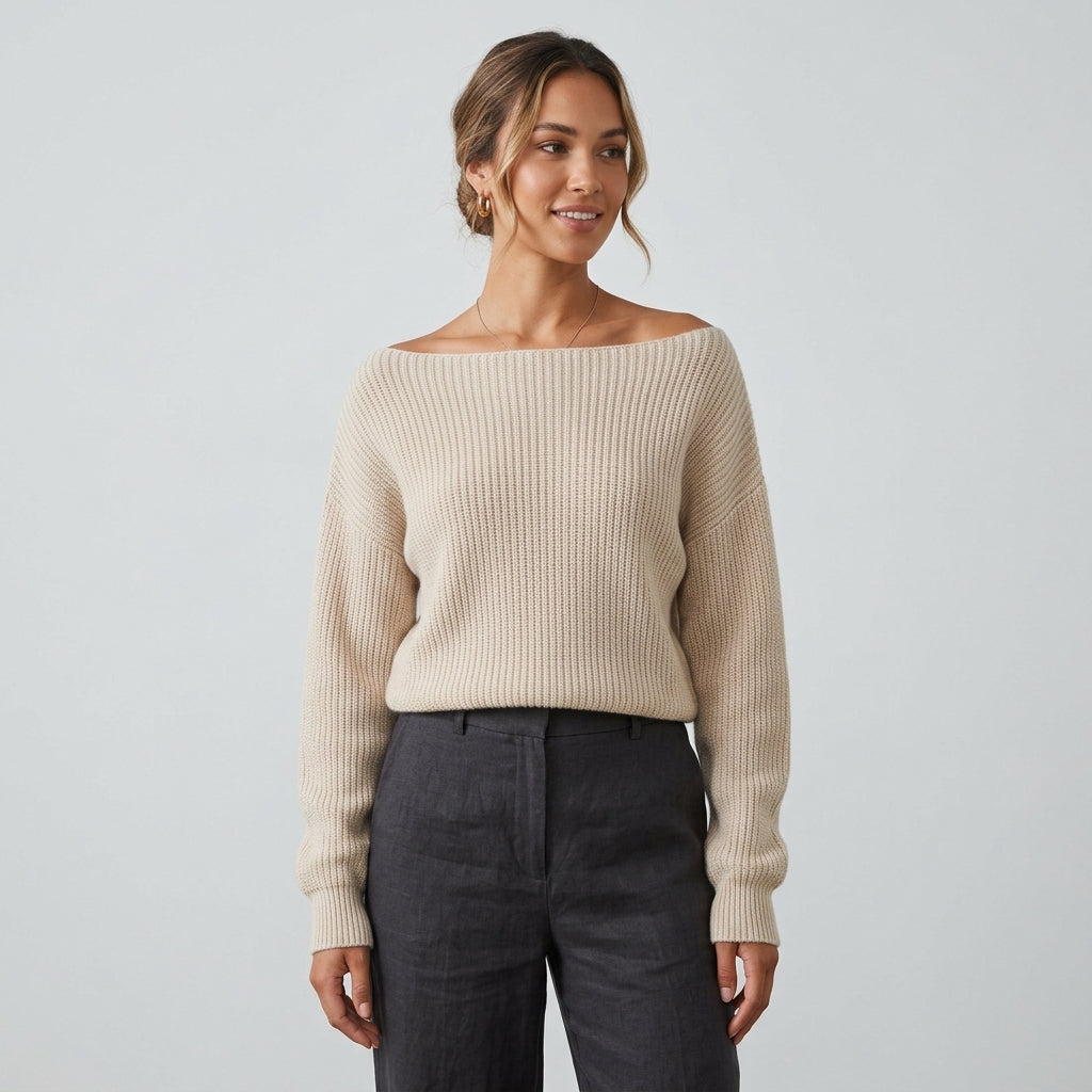 Haven Off-Shoulder Knit - Oatmeal