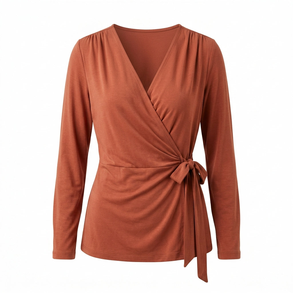 Soleil Wrap Top - Terracotta