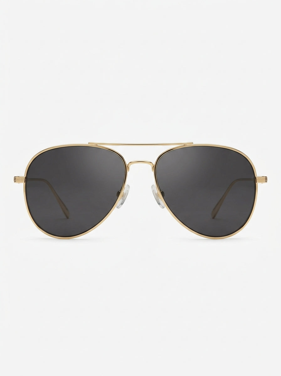 Black Aurelian Ridge Aviator Sunglasses packshot product photo