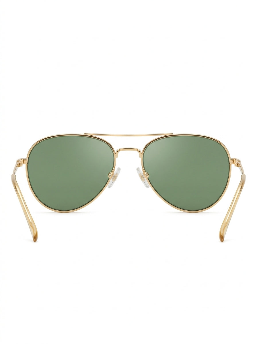 Gold Auric Slim Aviator Sunglasses packshot product photo
