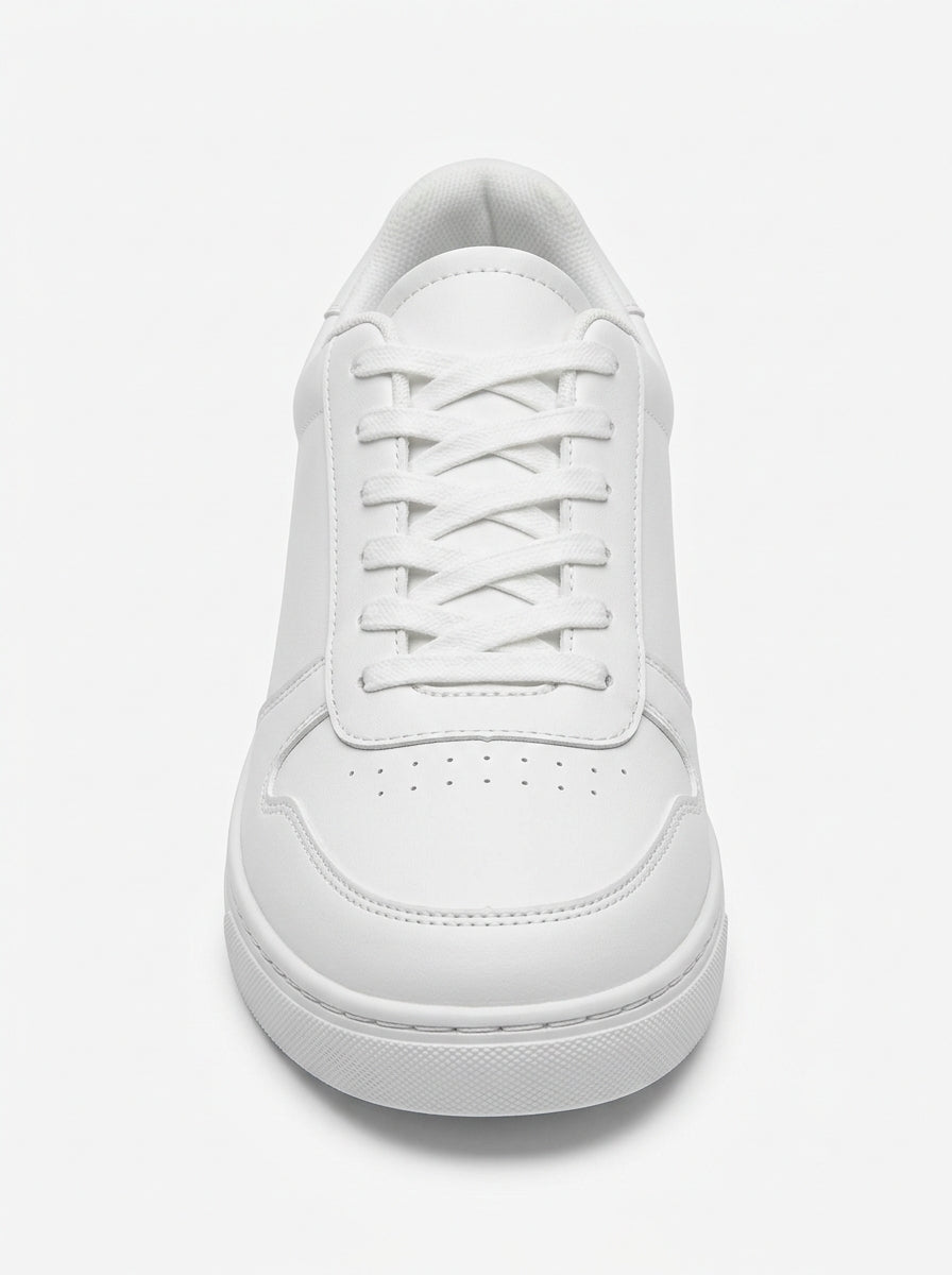 White Averra Courtline Leather Sneaker packshot product photo