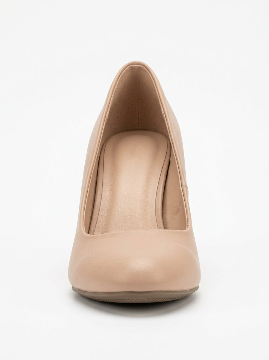 Nude Bare Poise Block Heel Pump packshot product photo