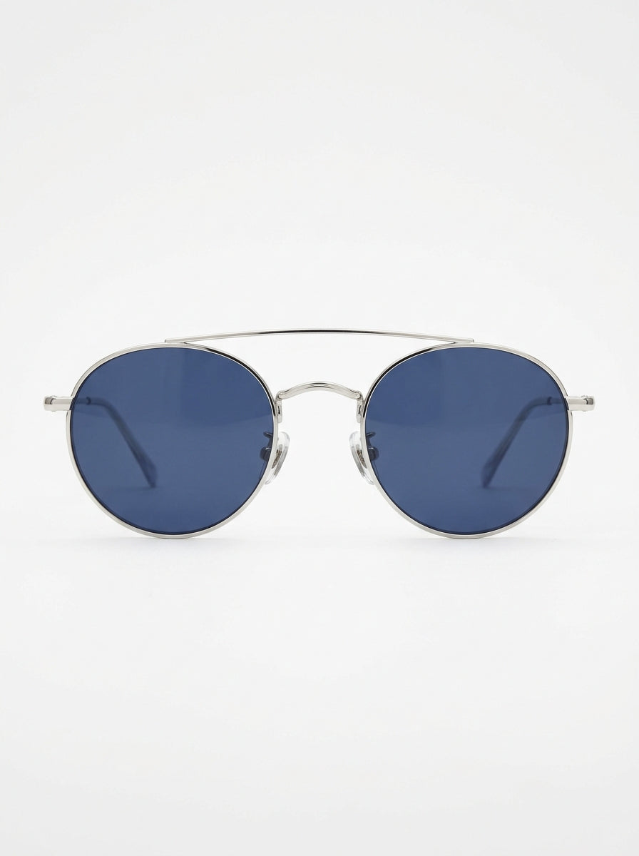 Gold Caspian Drift Round Wire Sunglasses packshot product photo