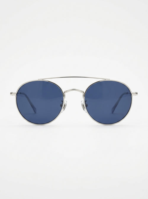 Gold Caspian Drift Round Wire Sunglasses packshot product photo