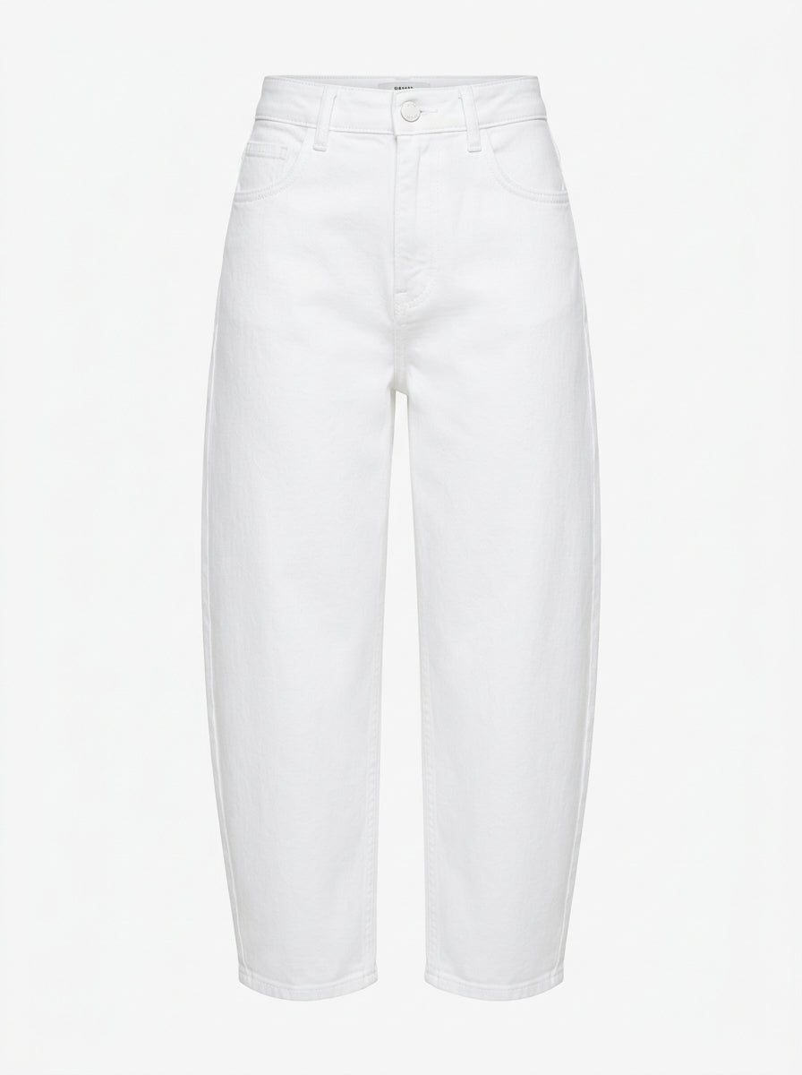 Navy Cloudline Cropped Barrel Jeans packshot product photo