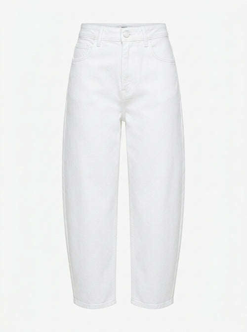 Navy Cloudline Cropped Barrel Jeans packshot product photo