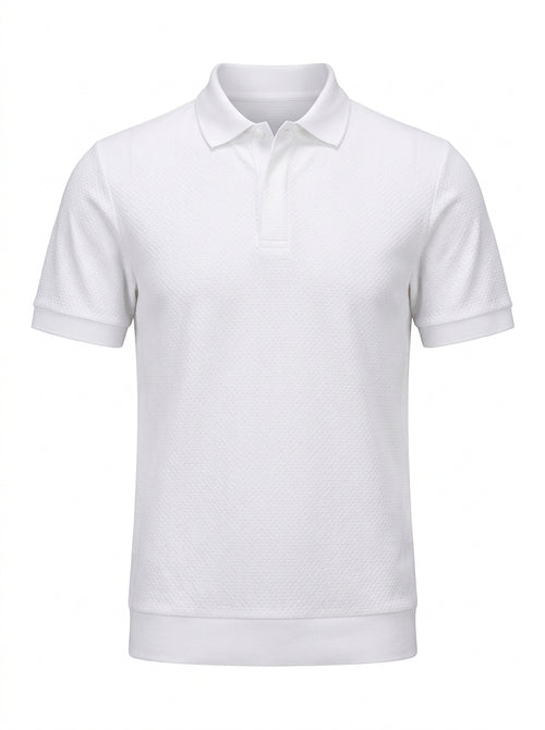 Red Clubhouse Jacquard Polo packshot product photo