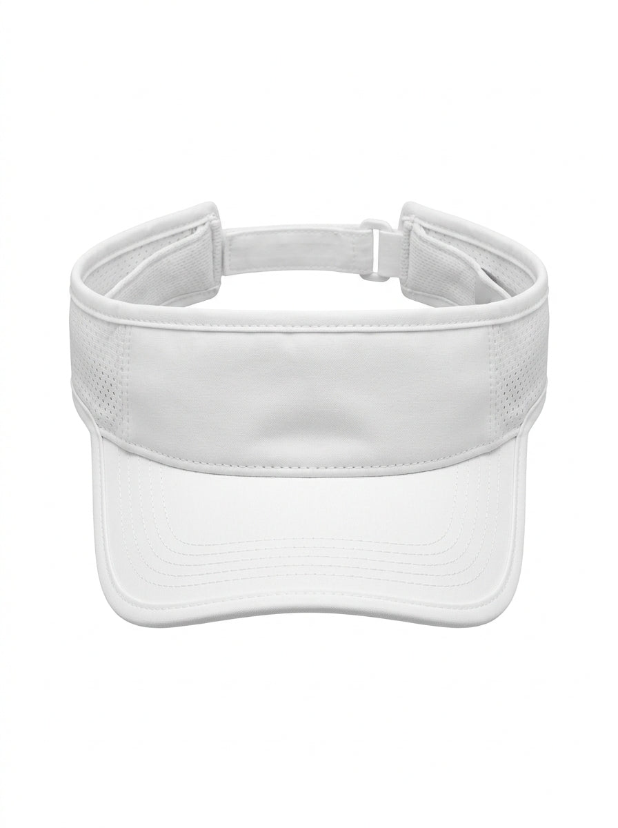 White Courtline Performance Visor Cap packshot product photo