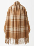 Camel Desert Plaid Blanket Scarf packshot product photo