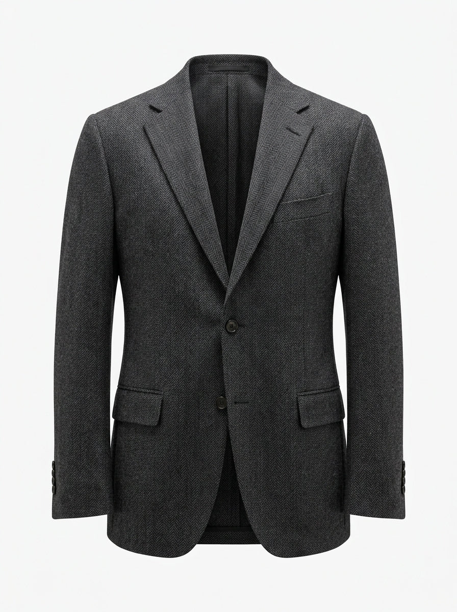 Charcoal Granite Glen Herringbone Blazer packshot product photo
