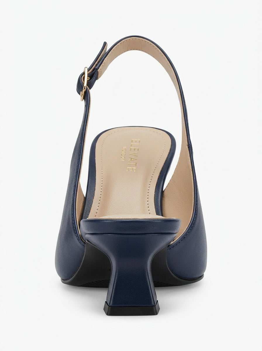 Navy Harbor Line Slingback Heel packshot product photo