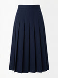 Navy Harbor Pleated A-Line Skirt packshot product photo