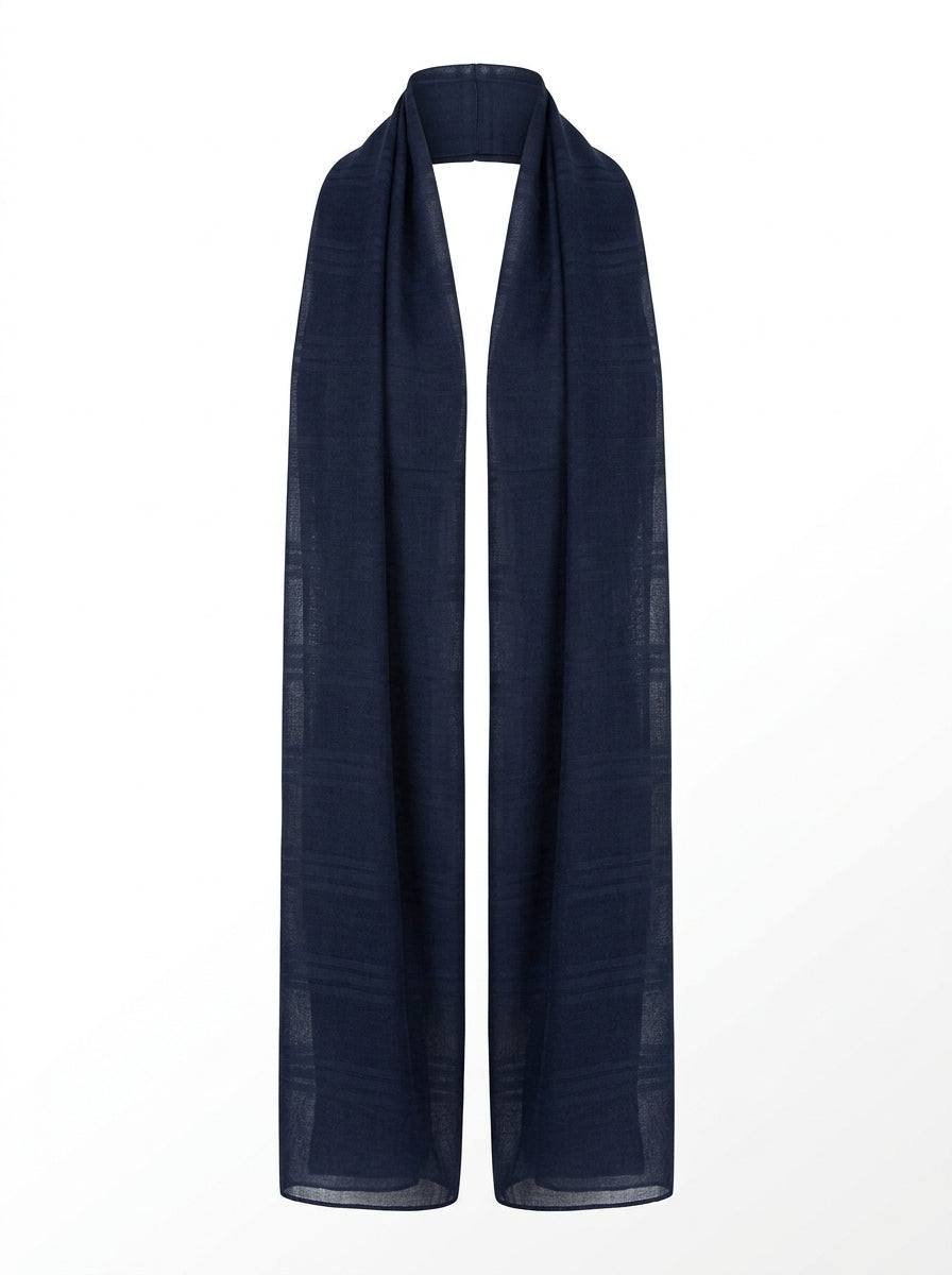 Navy Harbor Stripe Lightweight Scarf packshot product photo
