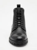 Black Ironcrest Cap-Toe Leather Boot packshot product photo