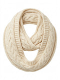 Cream Ivory Cable Knit Infinity Scarf packshot product photo