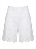 Navy Ivory Coast Eyelet Hem Shorts packshot product photo