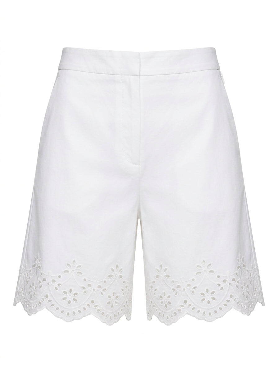 Navy Ivory Coast Eyelet Hem Shorts packshot product photo