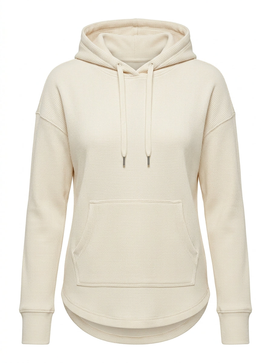 Cream Ivory Weekend Waffle Hoodie packshot product photo