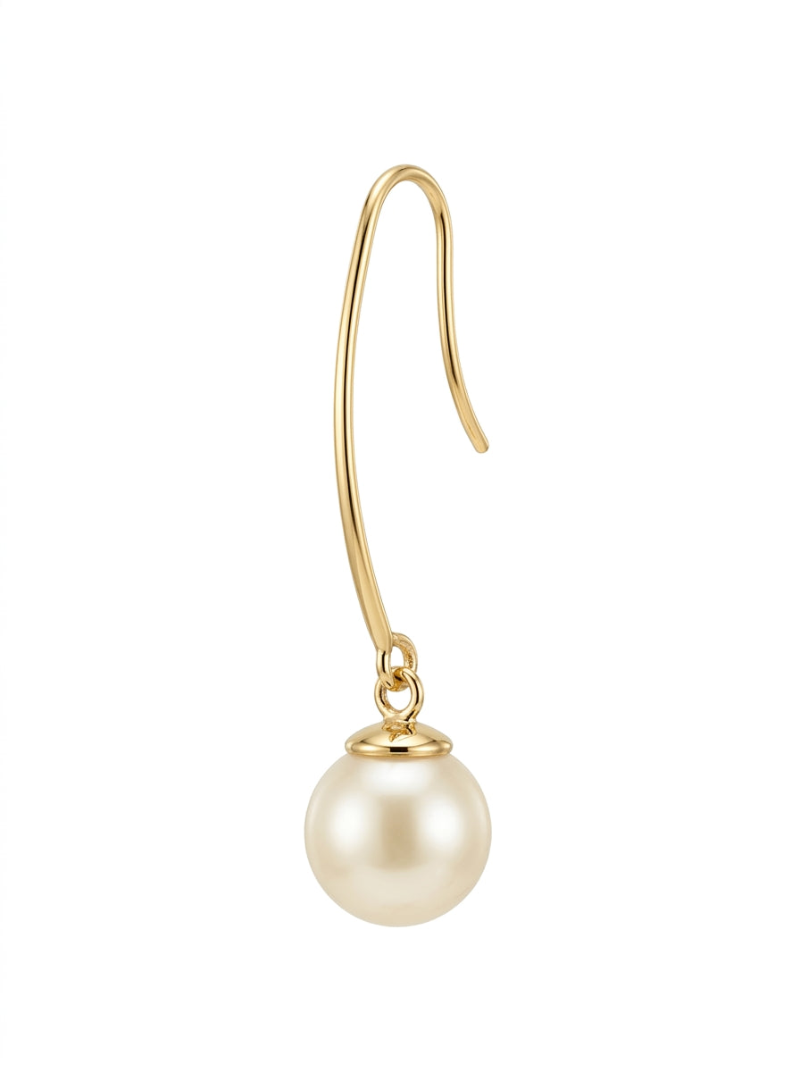 Gold Luna Pearl Drop Earrings packshot product photo