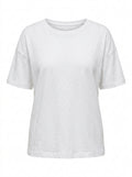 White Luna Relaxed Drop-Shoulder Tee packshot product photo
