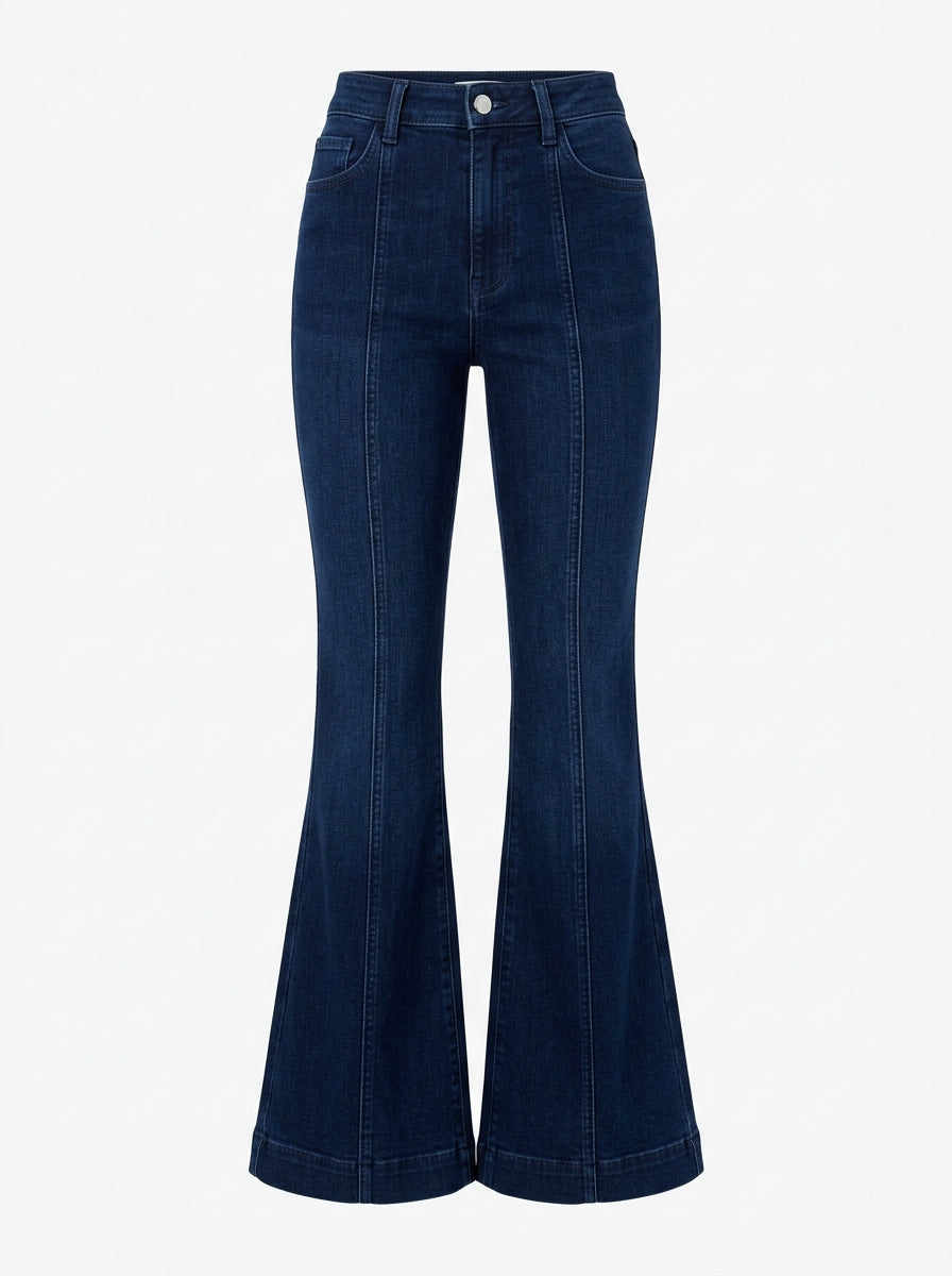 White Marina Sailor Flare Jeans packshot product photo