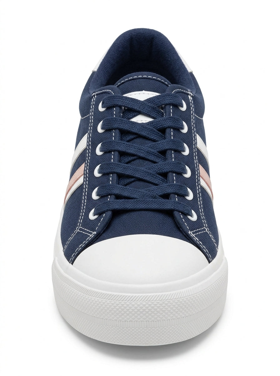Black Marina Stripe Platform Sneaker packshot product photo