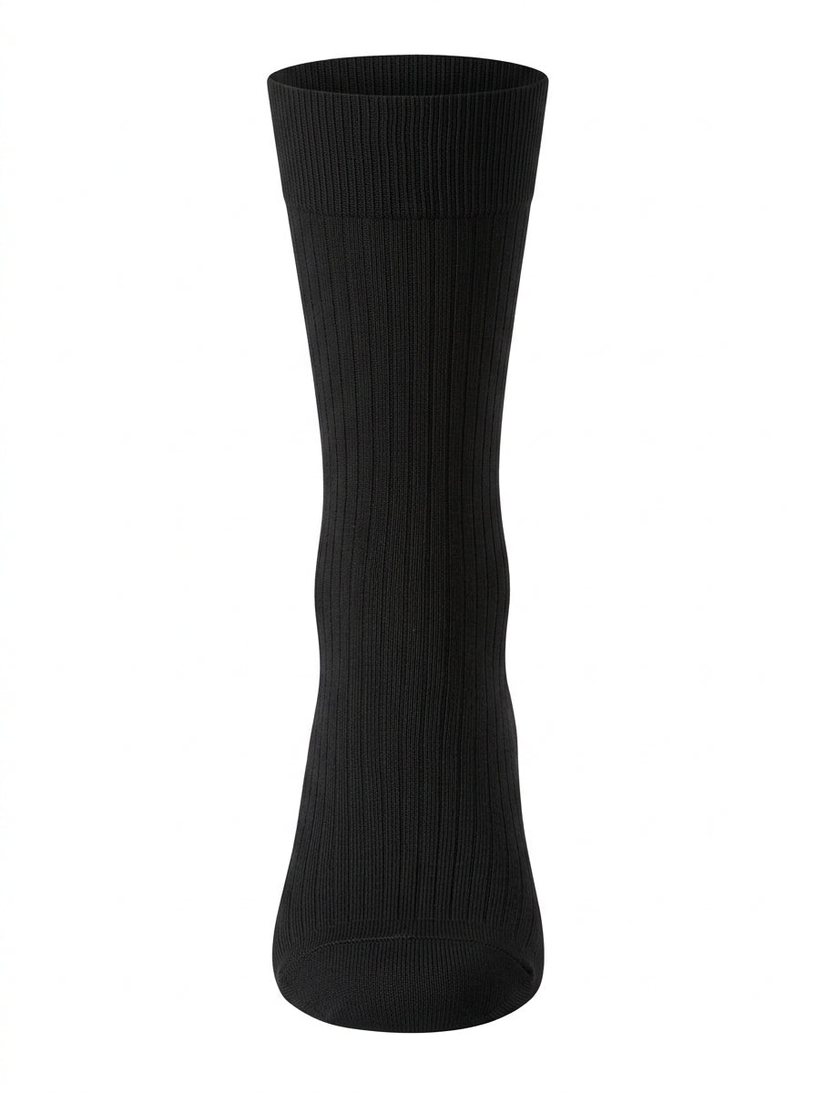 Black Metro Rib Dress Sock packshot product photo