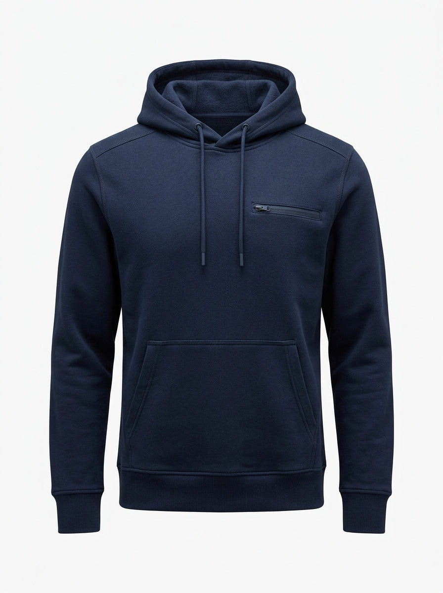 Navy Midnight Crest Utility Hoodie packshot product photo