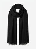 Black Midnight Fringe Wrap Scarf packshot product photo