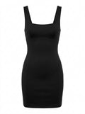 Black Midnight Sculpt Bodycon Mini Dress packshot product photo
