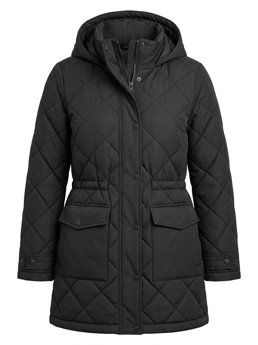 Black Northmere Quilted Utility Parka packshot product photo
