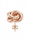 Rose Gold Rosette Twist Stud Earrings packshot product photo