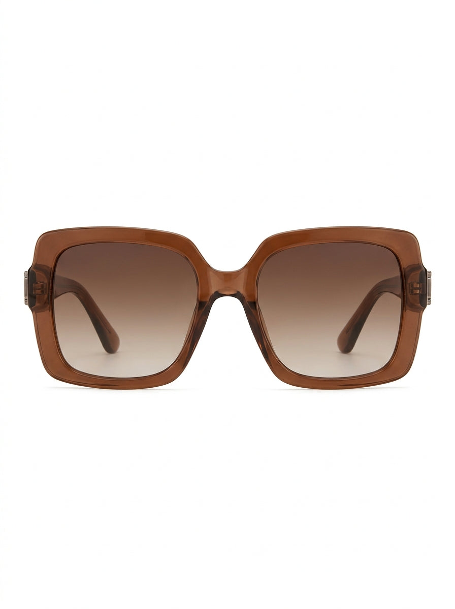 Brown Sahara Oversized Square Sunglasses packshot product photo