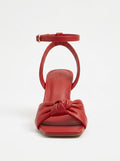 Red Scarlet Knot Sandal Heel packshot product photo